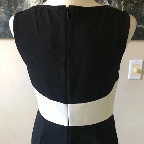 INC International Concepts Black & White Dress w/Cross Over Pleated Front-Size 6 - Picture 5 of 8